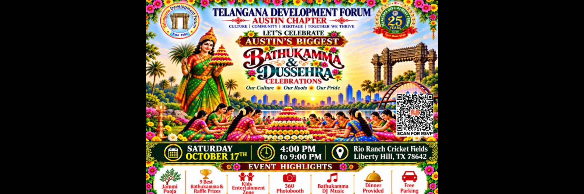 TDF Austin Chapter Bathukamma & Dussehra Celebrations