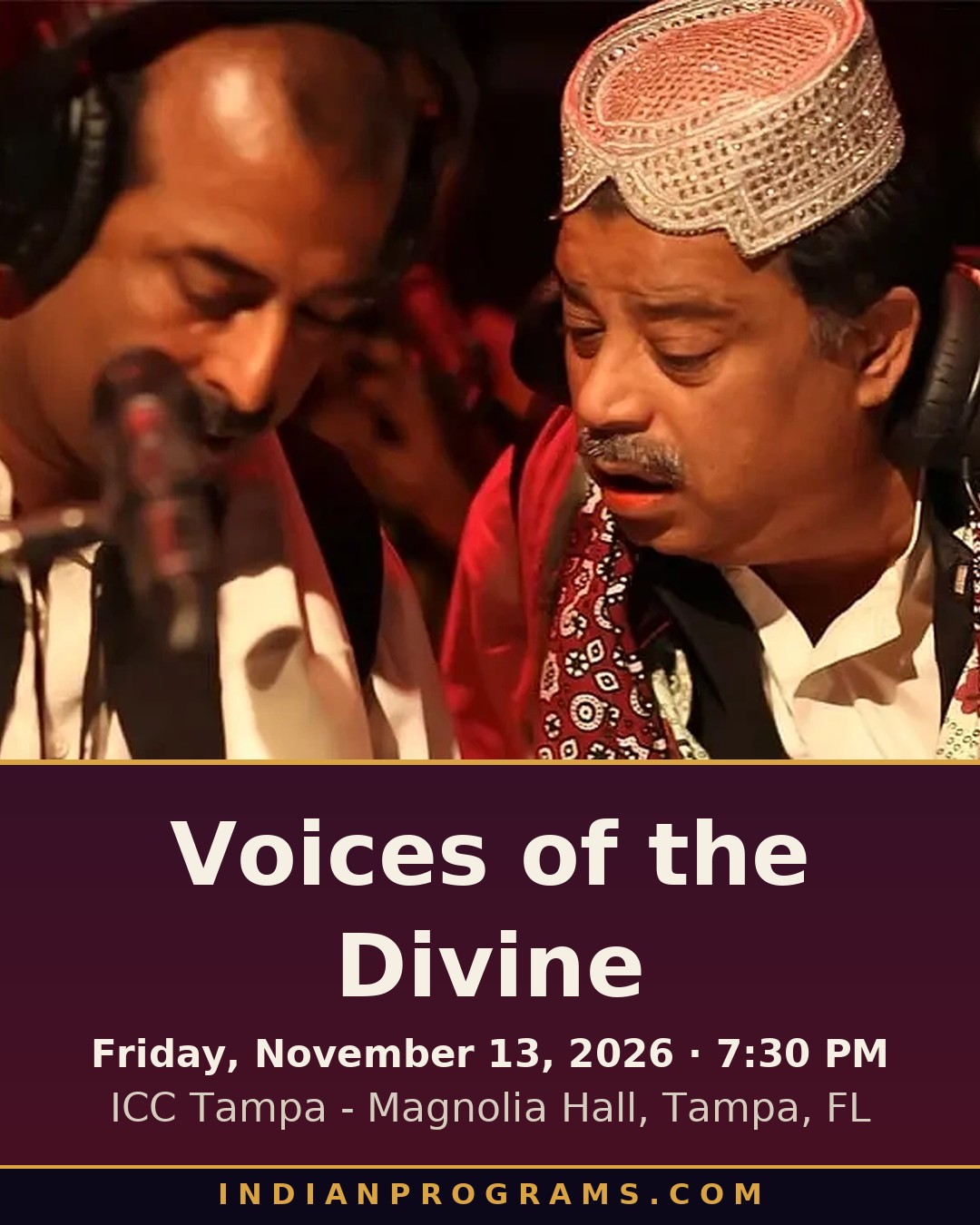Voices of the Divine — Fareed Ayaz and Abu Muhammad Qawwals Live Performance in Tampa, FL