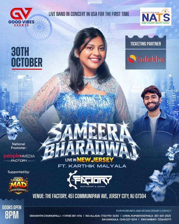 Sameera Bharadwaj Live In New Jersey Ft. Karthik Malyala
