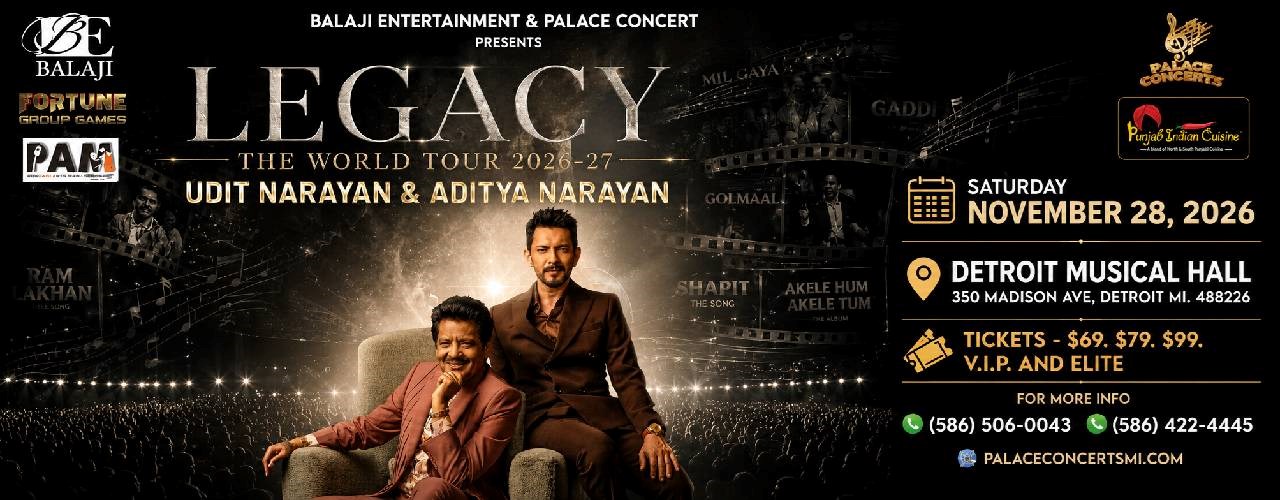 Udit Narayan & Aditya Narayan Live in Detroit — Legacy Tour
