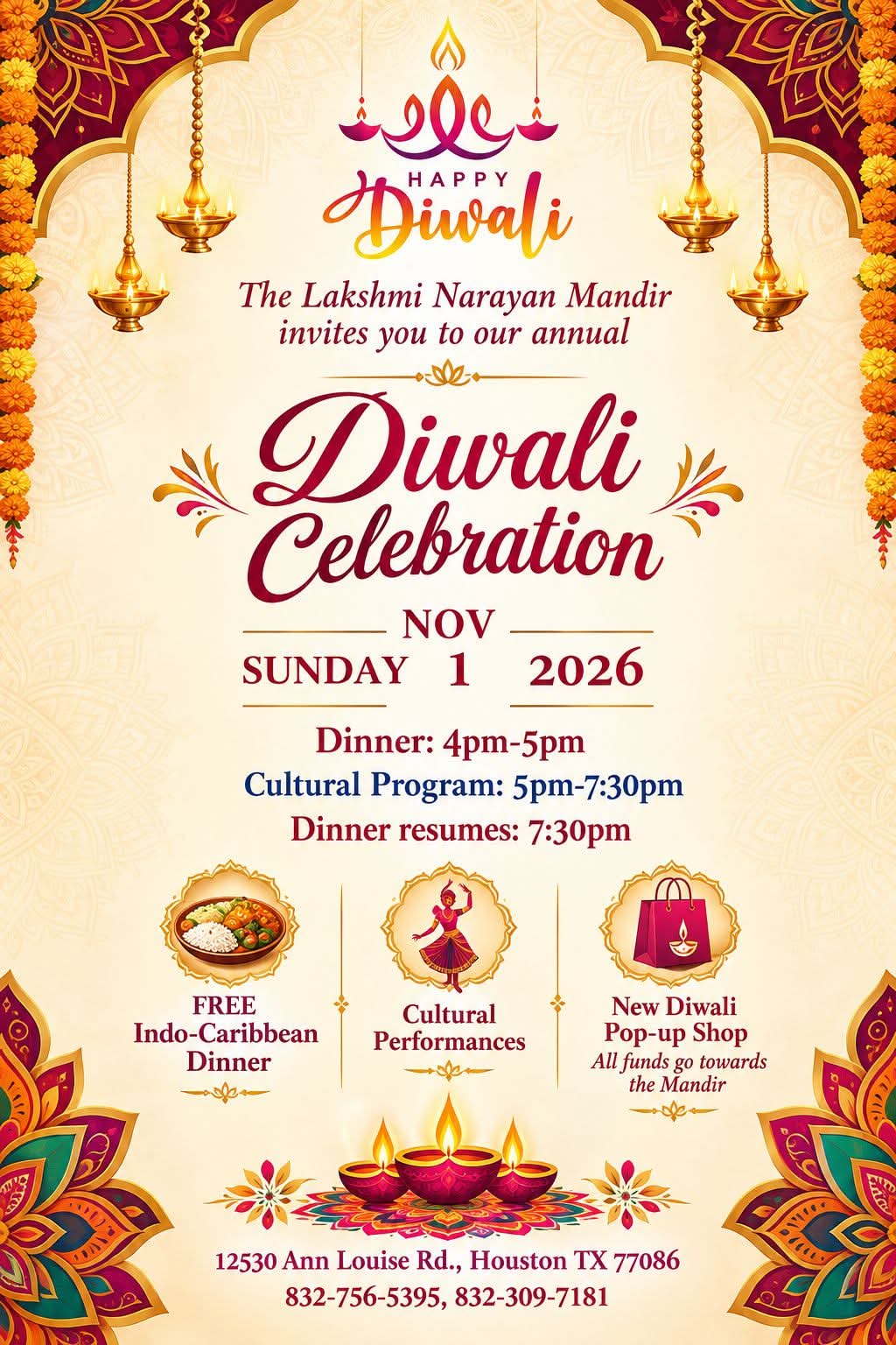 Lakshmi Narayan Mandir Annual Diwali Celebration