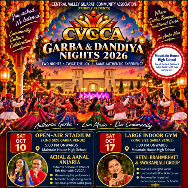 CVGCA Garba & Dandiya Night 2026 — Night 2 (Indoor Gym)